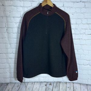 KUHL Alfpaca Fleece 1/4 Zip M Black Red Hiker Hiking Outdoors Pullover Mock